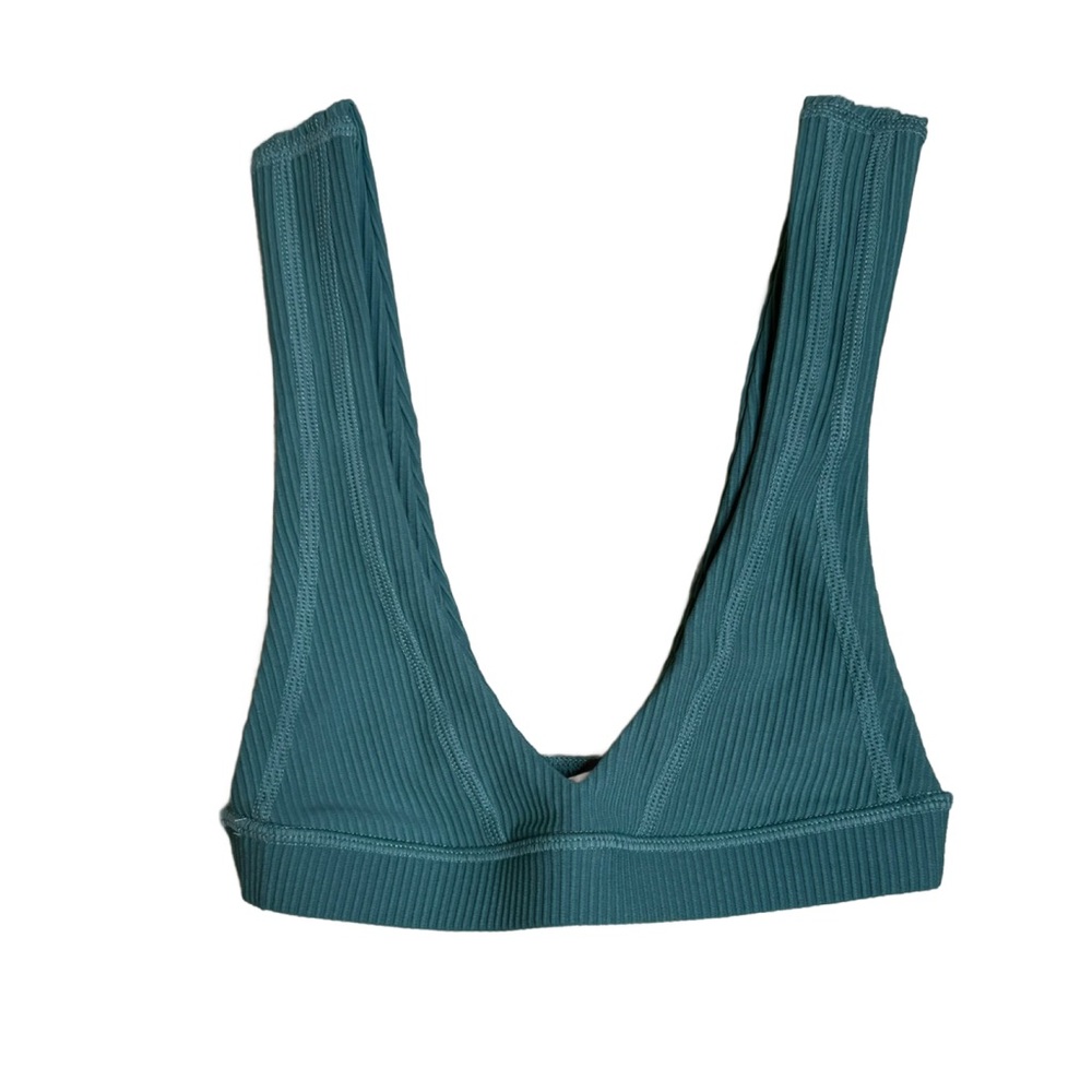 For Love & Lemons‎ Women’s Deep Plunge Teal Ribbed Bralette XXS $78